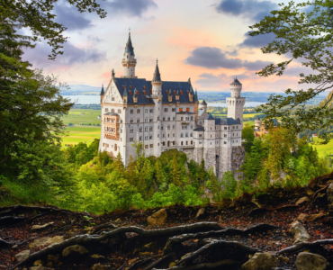 Painting of Neuschwanstein castle from Hiking Trail